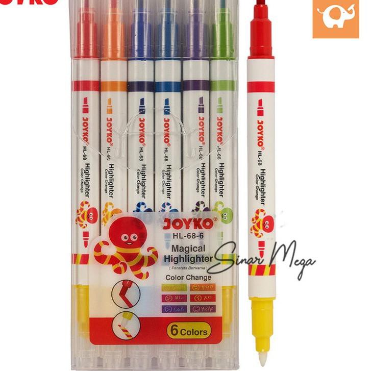 

ZF9 Joyko Magical Highlighter HL-68-6 Set Isi 6 Pcs Color Change / Penanda Berwarna 6 Warna Terlari