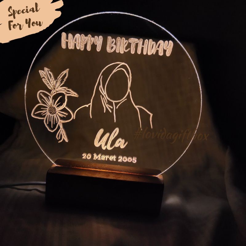 Acrylic Lettering Bulat/ALE BULAT D.15 (LAMPU/TANPA LAMPU)