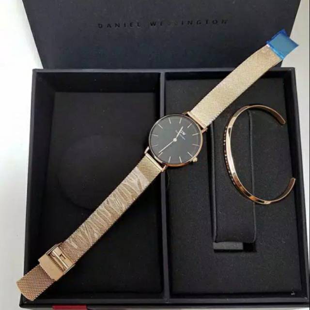 [READY STOCK] Set Gift Paket Jam DW Melrose 32 Black + Gelang S