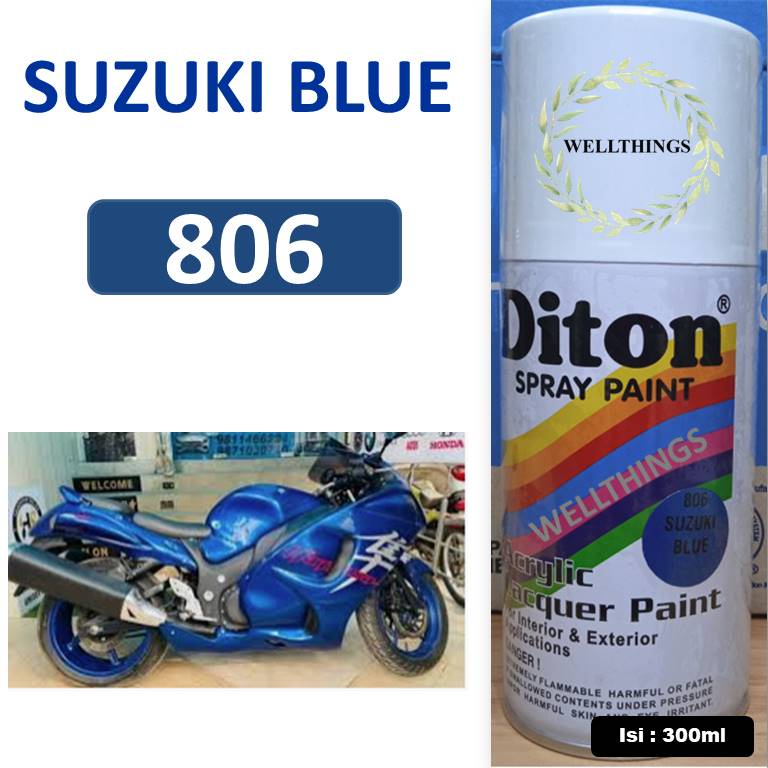 Cat Pilox Diton Suzuki Blue 806 300ml Warna Biru Muda Tosca Candy Tone sepeda motor mobil pylox