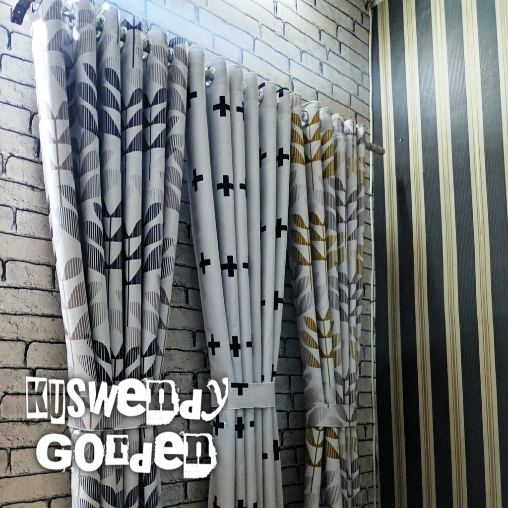 Gorden Blackout Motif 200 x 300 cm Tinggi 3 meter Hordeng Jendela Pintu Tirai Minimalis