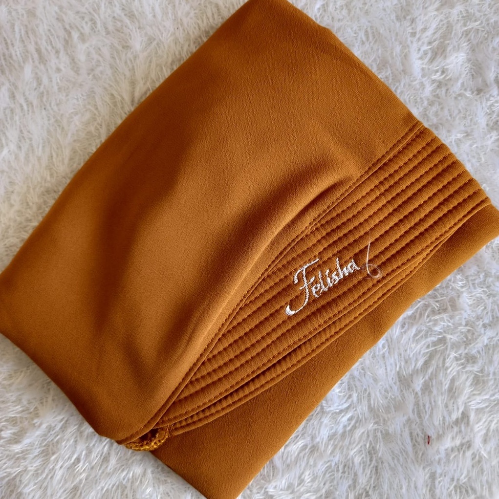 Jilbab Instan Ceruty 2 Layer Oval Jumbo Polos/Khimar Ceruty Sayana-Kunyit
