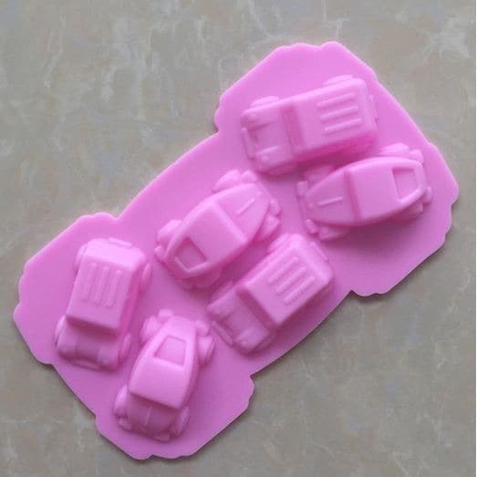 3D Silicone Mold Fondant Cake Decoration - Cars 6 Cavities