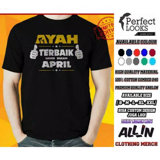 KAOS AYAH TERBAIK APRIL TWO TUMB DESAIN KAOS AYAH APRIL EXCLUSIVE