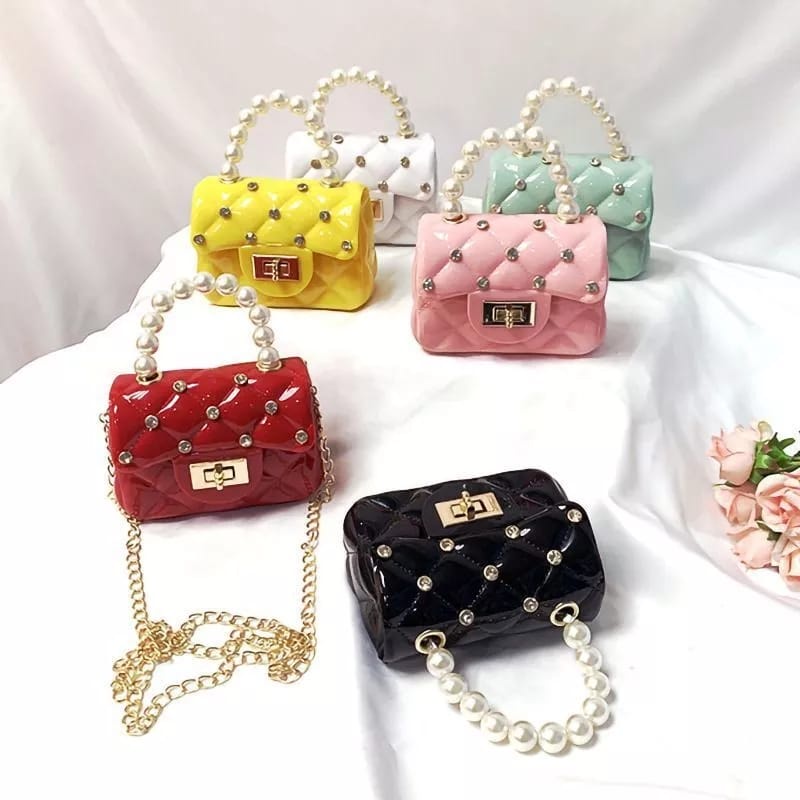 (COD) Tas Jelly Bag Glossy Mutiara Tas Selempang Wanita MALL SHOPPING