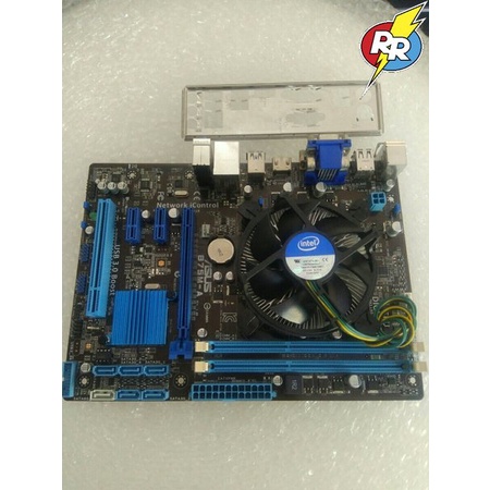 Motherboard Mobo Mainboard Pc Merk Asus B75 Paket Prosesor Intel Core  i3 2100 lengkap Heatsing Fan 