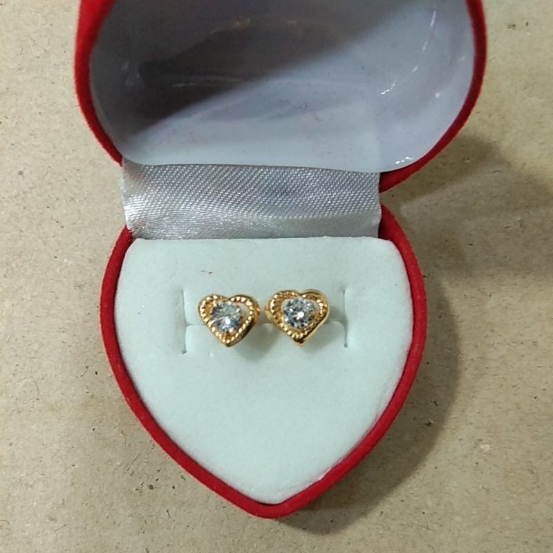 giwang love mata putih 1/2 gram emas muda