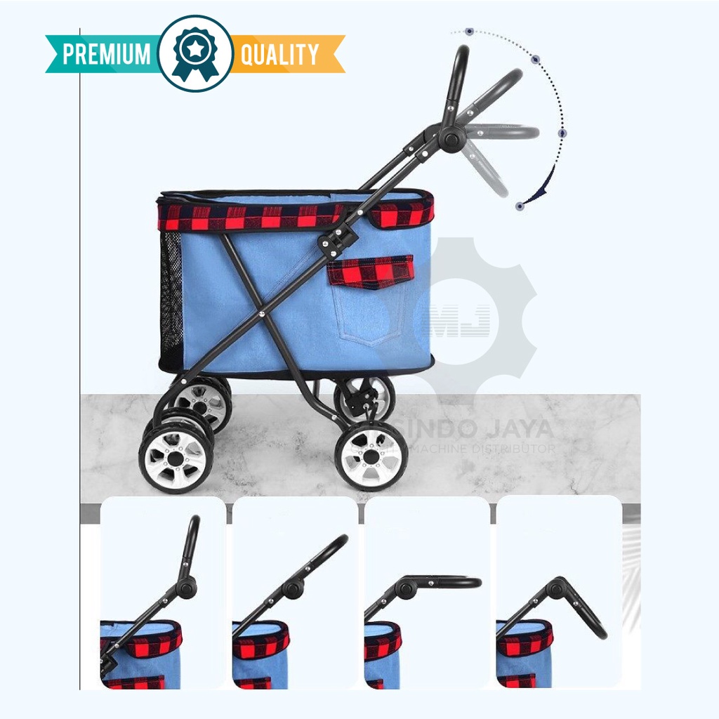 Pet Stroller Anjing Kucing Kereta Dorong Dog Stroller 4 Wheels Folding / Pet Stroller Kereta Dorong Anjing Kucing 4 Wheels Dog Stroller Folding