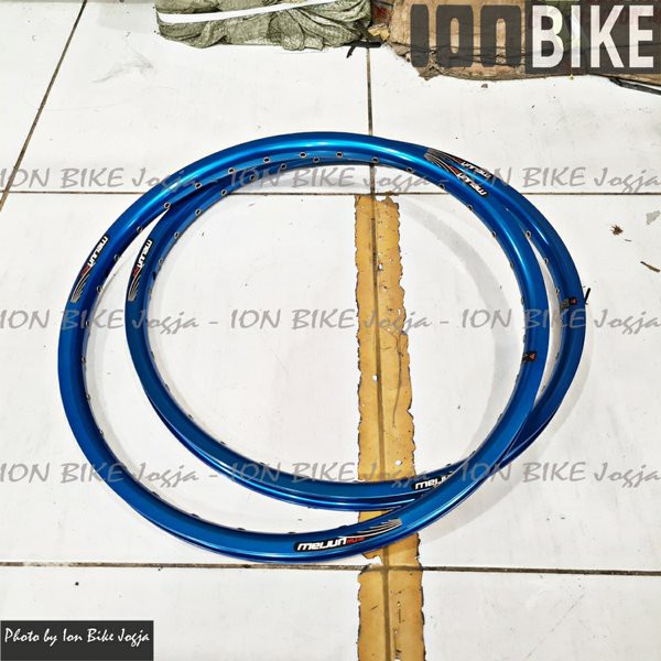 sepasang velg meijun ukuran 20 lubang 32 Hole BLUE - rim rims sepeda lipat 406 32H 32 H murah