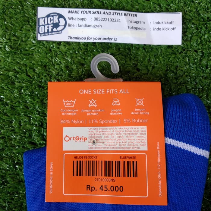 KAOS KAKI FUTSAL / BOLA ORTUSEIGHT HELIOS FB SOCKS - BLUE WHITE