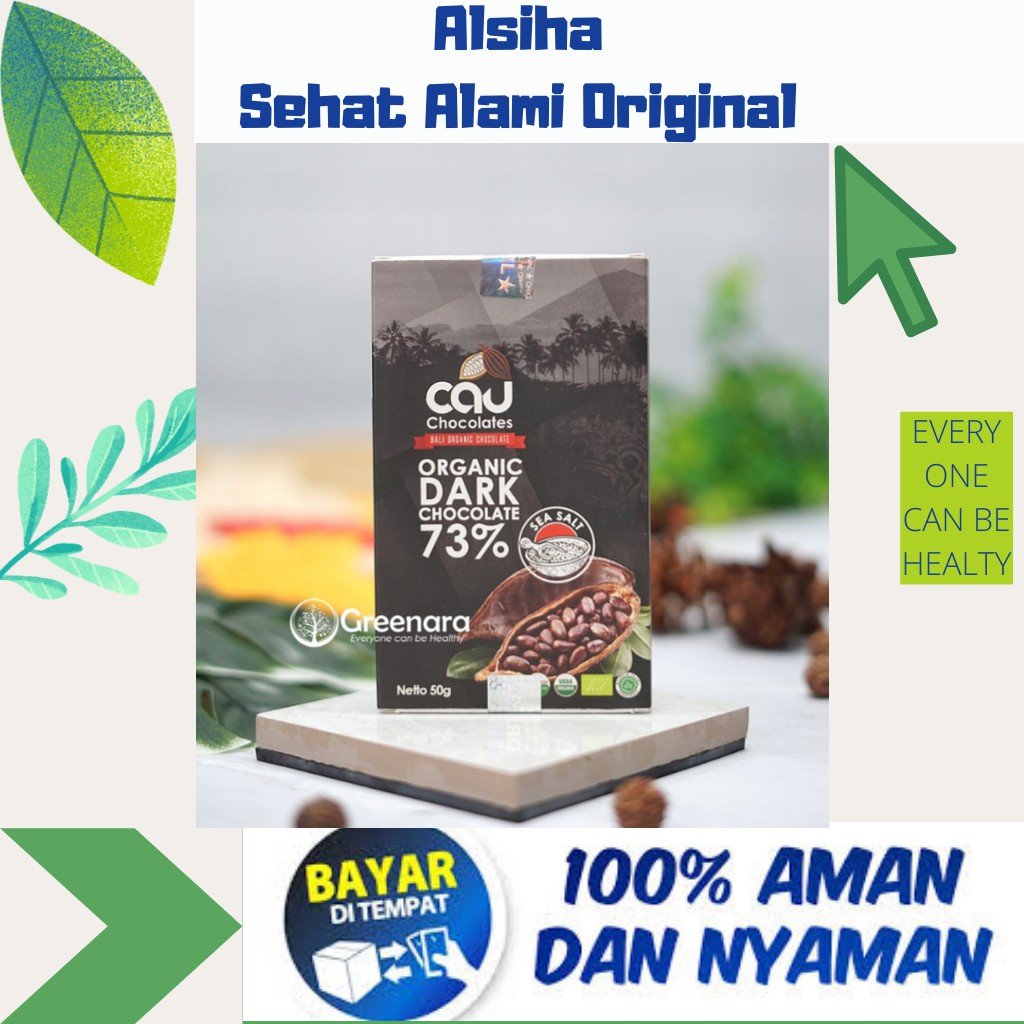 

Coklat Organik Cemilan Makanan Snack Sehat CAU with Sea Salt Organic Dark Chocolate 73%