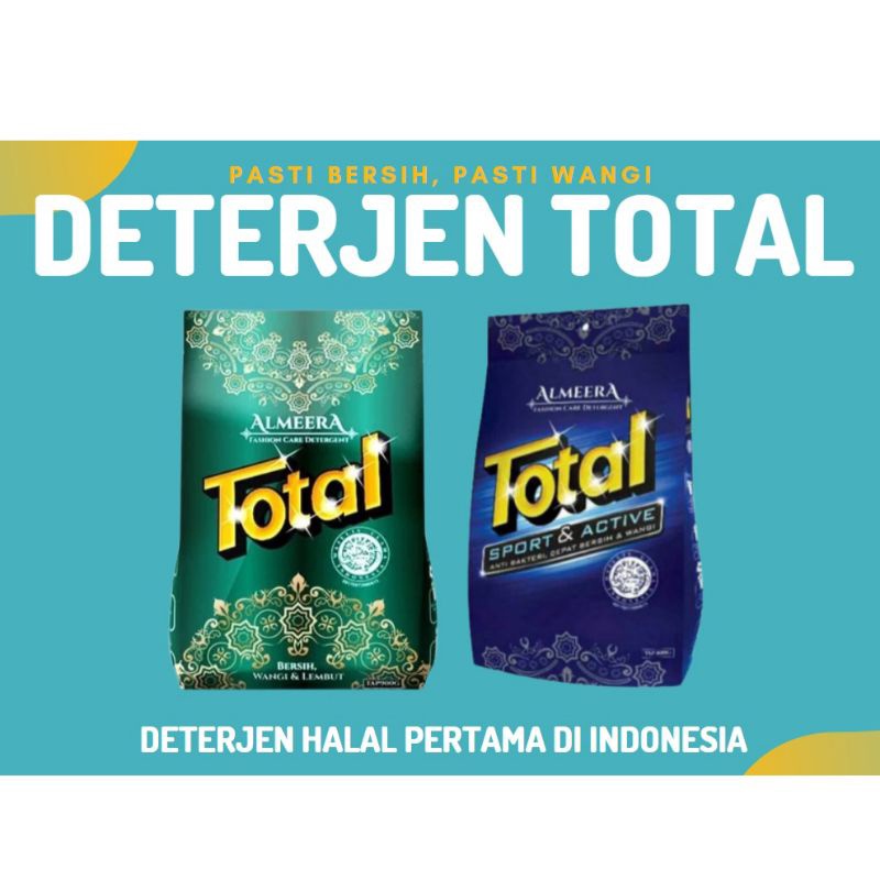 Detergent Total Almeera powder detergent Almeera sport &amp; active 800g Halal bersih wangi lembut anti bakteri cepat'bersih dan wangi deterjen bubuk halal