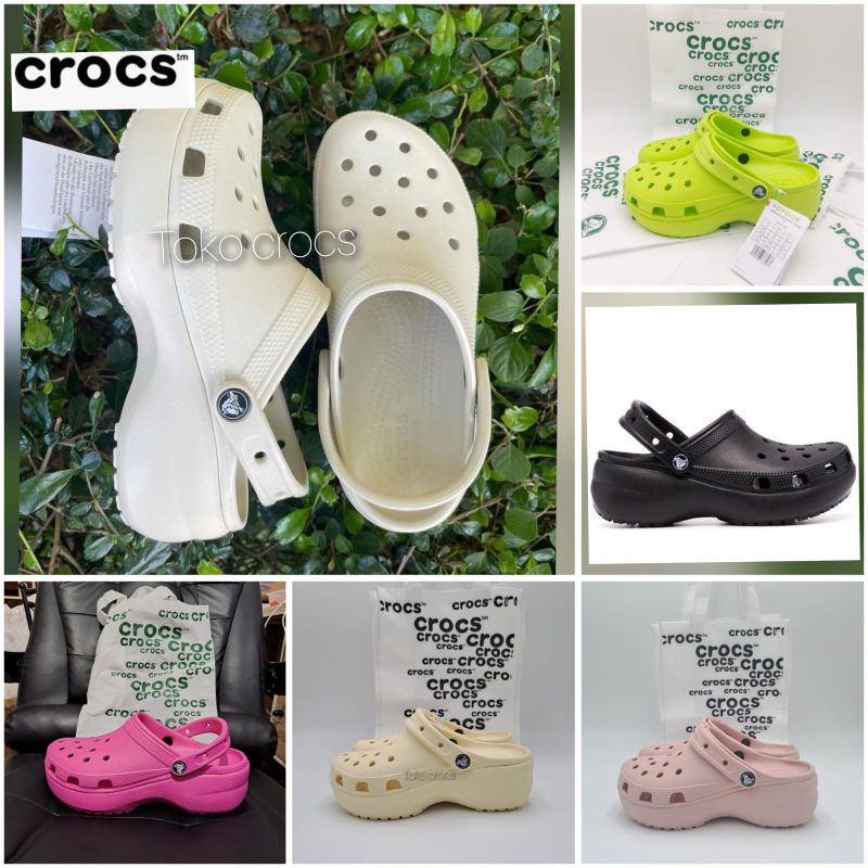 crocs Platform clog woman /Crocs classic clog platform / Sandal wanita crocs classic platform bae / crocs platform clog