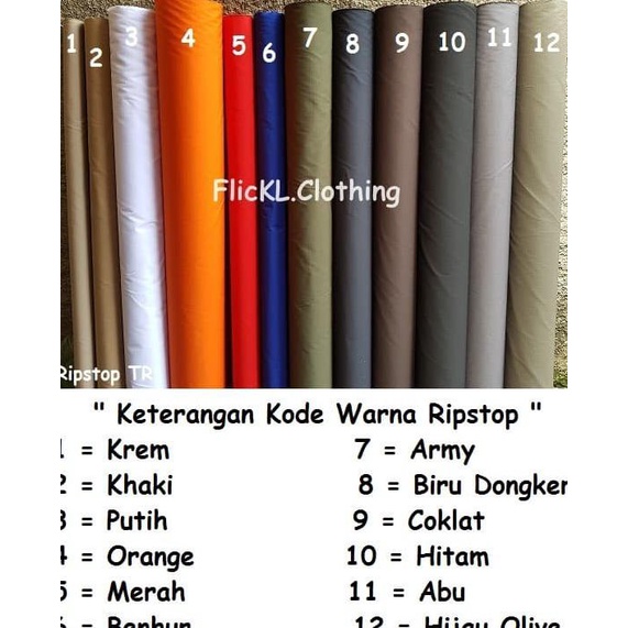 Bahan Kain Tornado Ripstop Cotton Katun Celana Baju Kemeja Seragam