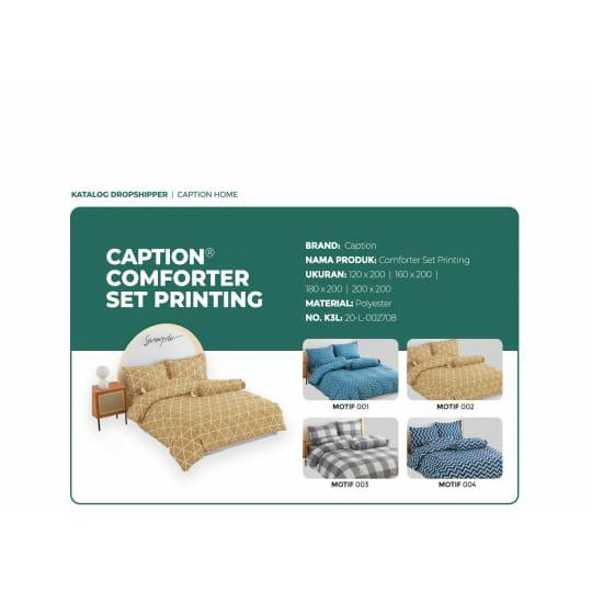 Caption Home Comforter Set Printing SPREI BEDCOVER AESTHETIC 120X200cm