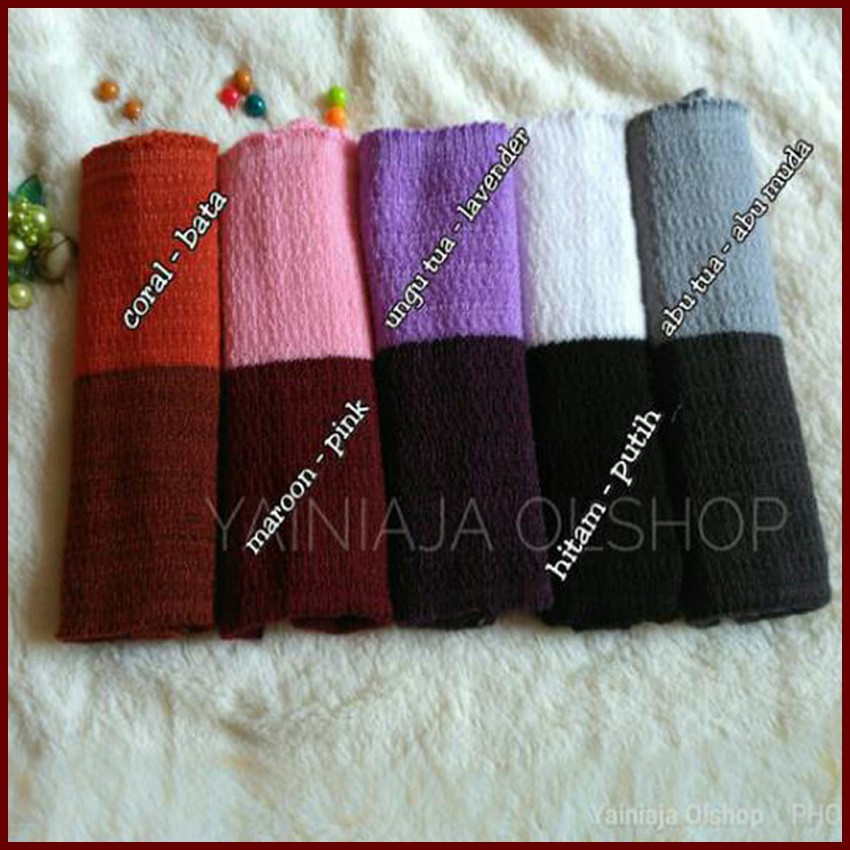 Best Seller Ciput Rajut 2 warna Premium Nabnib Antipusing inner hijab rajut para artis / Twiny