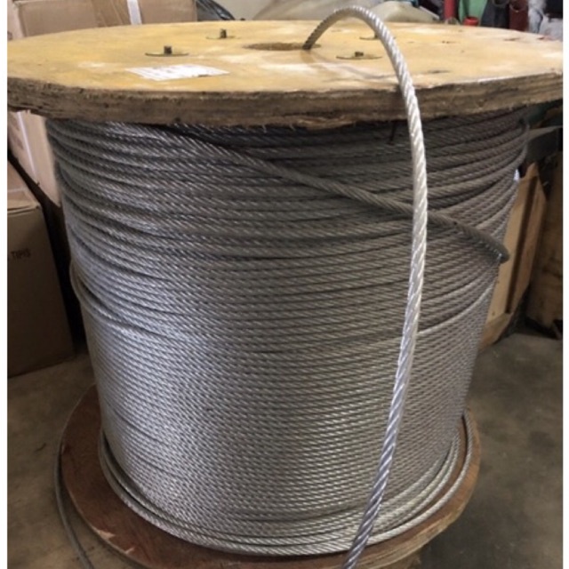 6mili Kabel seling baja galvanis anti karat ( HARGA 1 meter ya ) sling wire rope 6 mm tali kawat sel