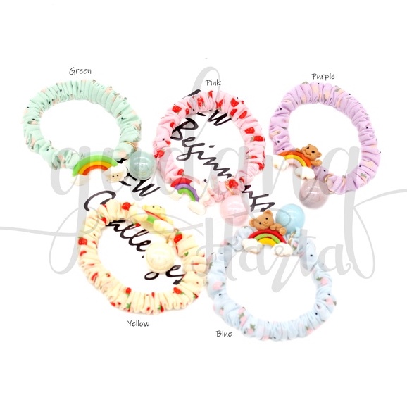 Ikat Rambut Rainbow Animal Hairband Motif Beruang Pelangi GH 200606