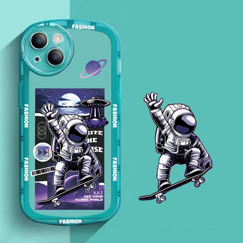 Soft Case Silikon Motif Astronot Untuk Samsung A13 A02S A03 A03S A23 A30S A11 A12 A51 A30 A50 A52 A20S A10S M11 M12 J4 Plus J7 Prime