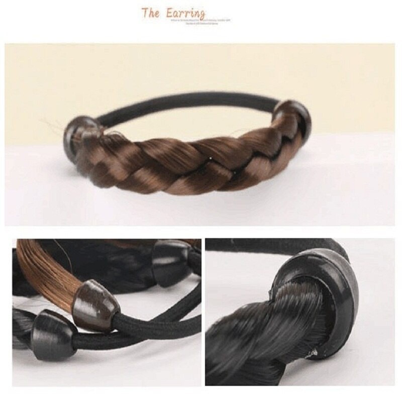 Ikat Rambut Korea dengan Rambut Sintetik Karet Rambut Wig Kuncir Kunciran Invinsible Hairbands