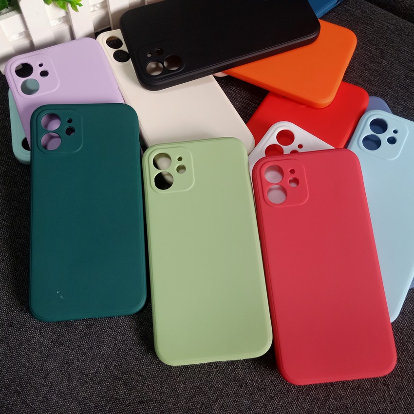 Soft Case Bahan Silikon TPU Warna Polos Untuk iPhone 7 8 Plus X XS Max XR