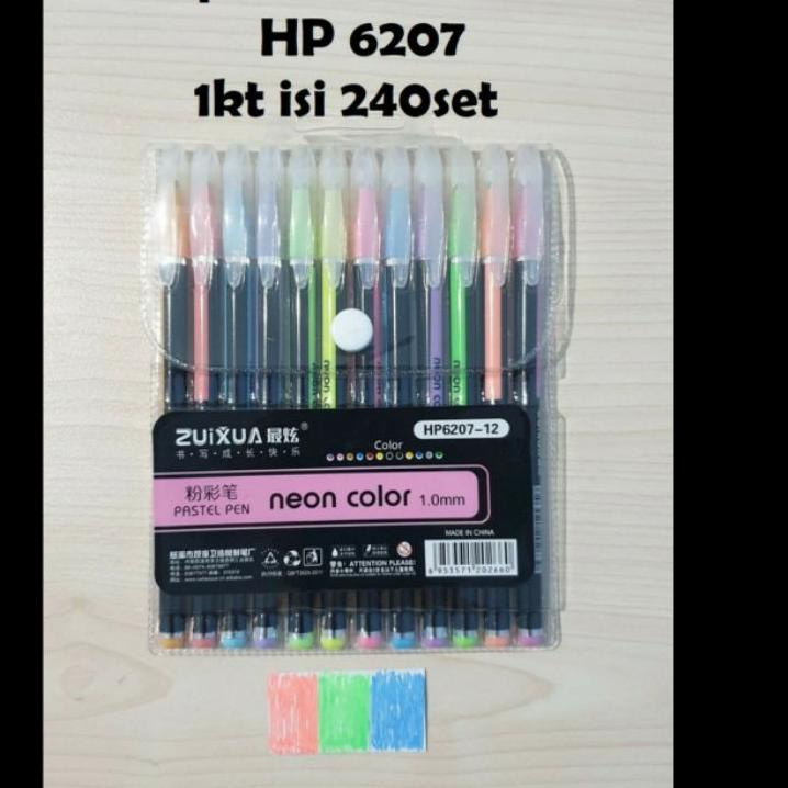 

kodeL1x1W--Bolpen/Pulpen/ Pena Zui Xua Warna-Warni Pastel 6207 ( 1 Set Isi 12 Warna)