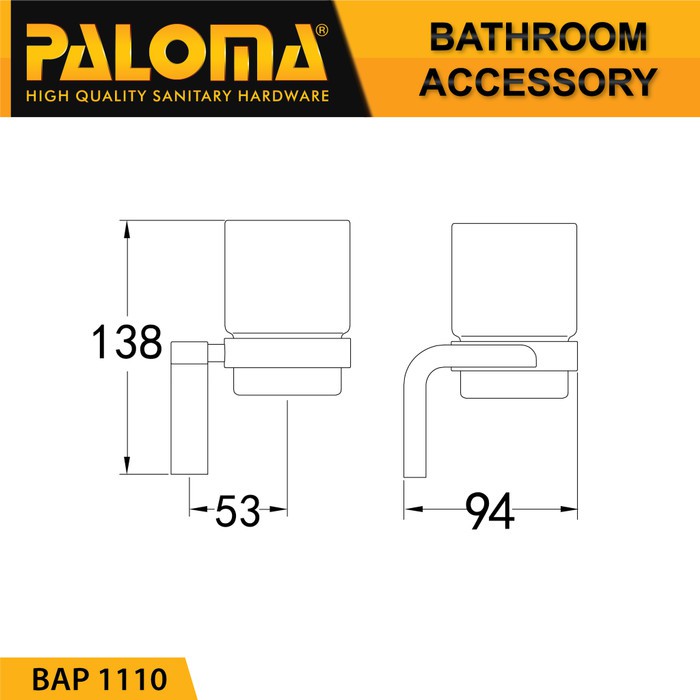 PALOMA BAP 1110 Tempat Gelas Sikat Gigi Kumur Rak Tumbler Holder Mandi