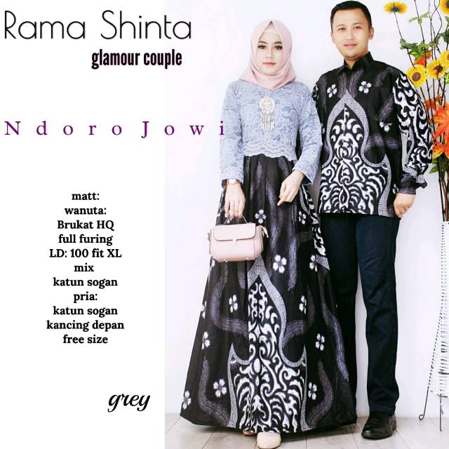 Zola_Batik Couple Gamis Brokat Rama Shinta - Kubah
