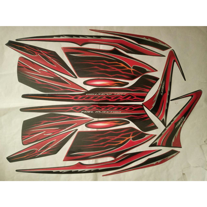 stiker striping yamaha vixion old 2010 - Merah