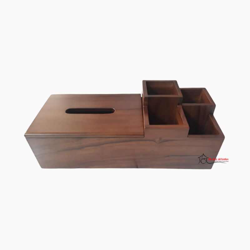 Set Tempat Sendok Garpu dan Tempat Tisu, Wadah Sendok Kayu, Wadah Tissue Kayu