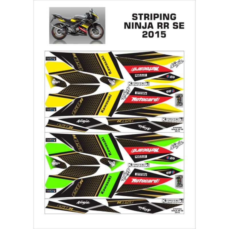 Striping Sticker Decal Variasi Kawasaki Ninja RR SE Tahun 2015