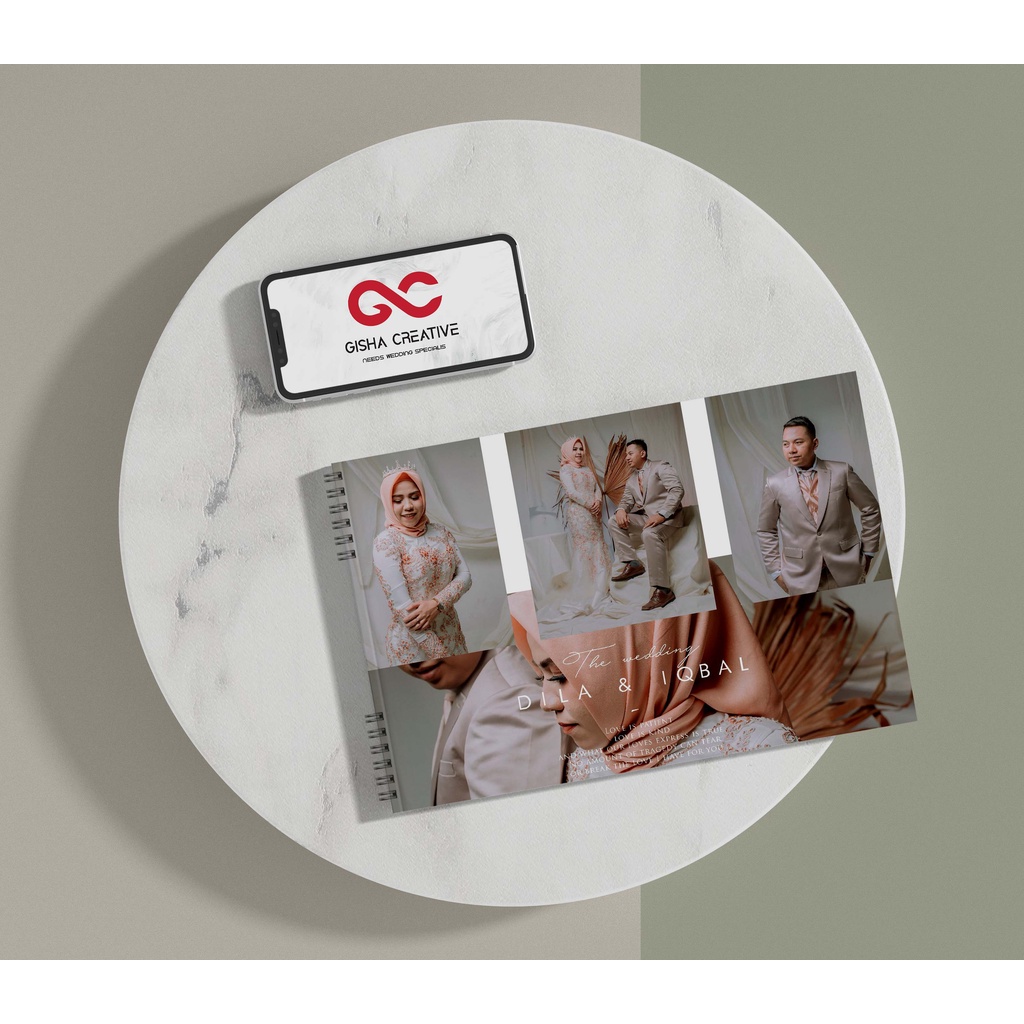 BUKU TAMU PERNIKAHAN HARD COVER DESIGN TEMPLATE JILID SPIRAL CETAK FULL COLOUR