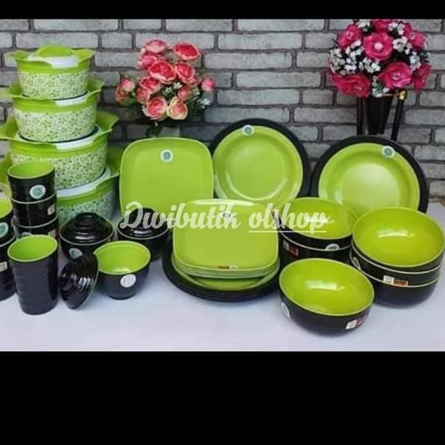 Jajanan THR.. piring melamin set 30pcs + food warmer Magnolia