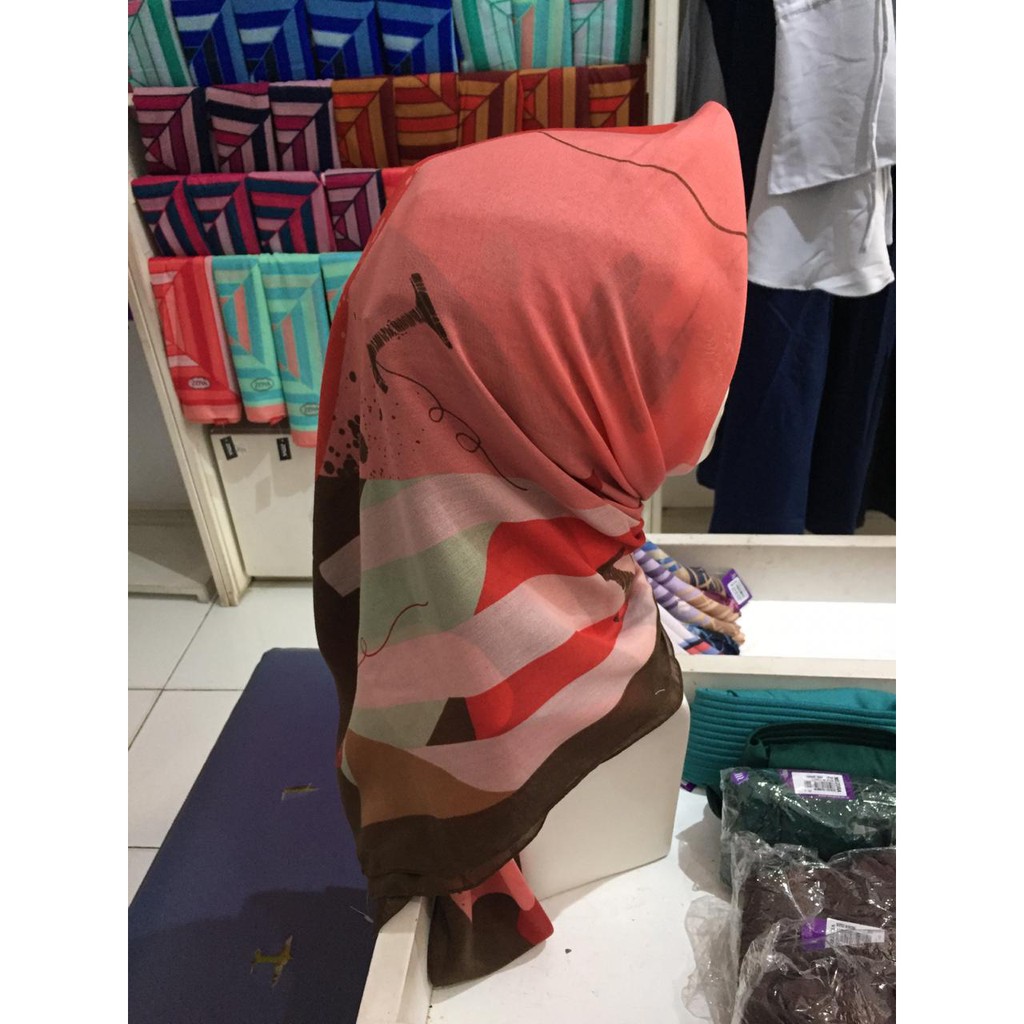 jilbab segi empat mezora malayu red