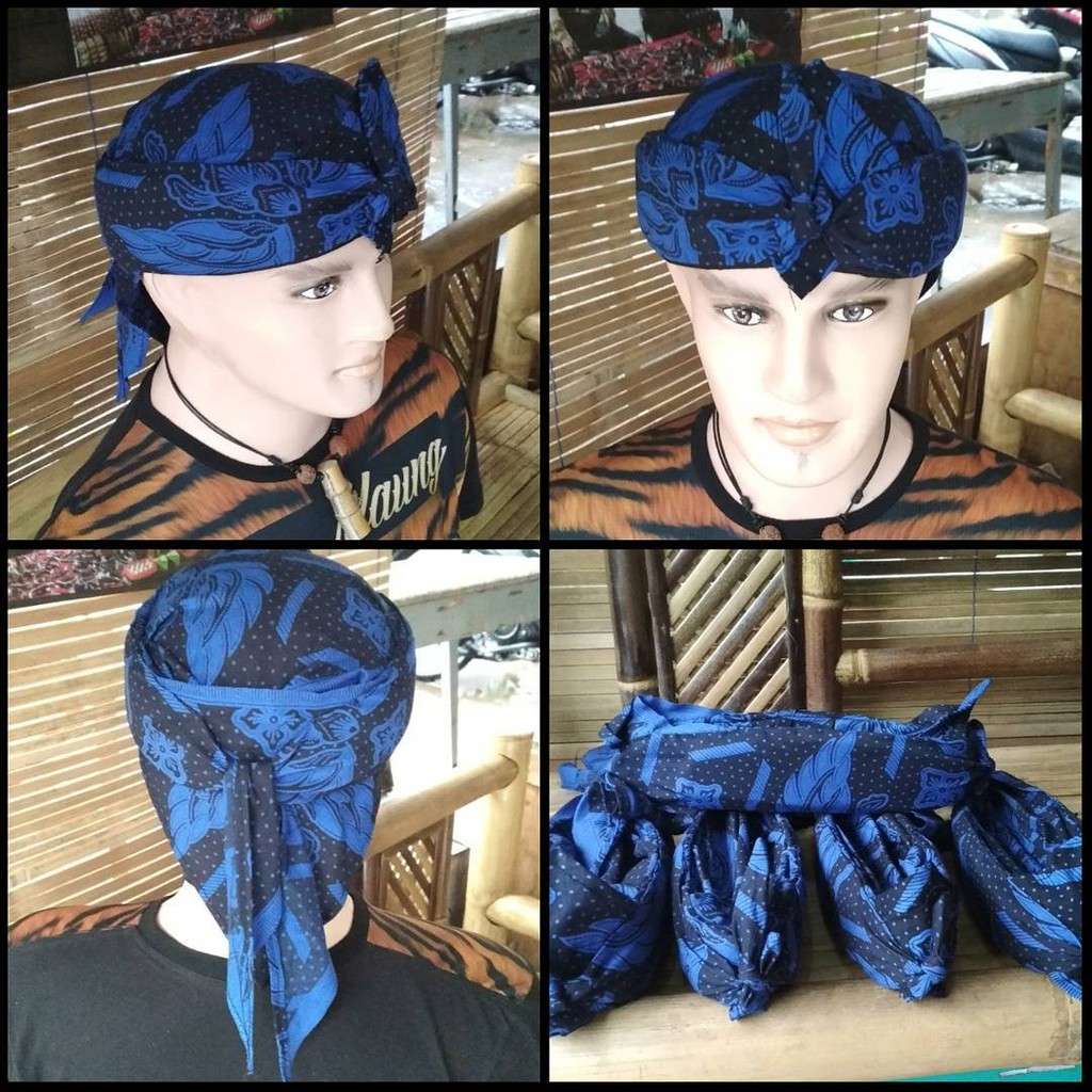 Blangkon Iket Sunda Baduy - Iket Ikat Totopong Sunda Batik Baduy - Iket Totopong Baduy Kanekes