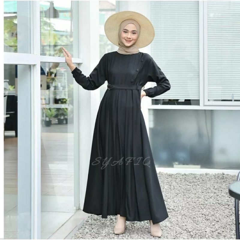 Kekinian 2022 Gamis Murah Putih Polos Remaja Kekinian Nisa Sabiyan K2T2 Gam LZ822 Baju Gamis Wanita-3