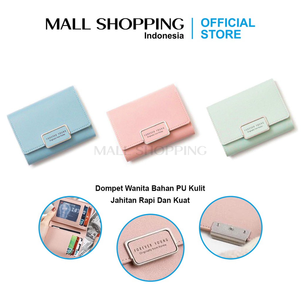 (COD) Dompet Lipat Wanita Dompet Kulit Wanita Fashion MALLSHOPPING