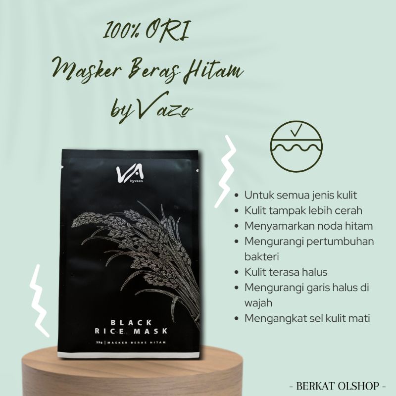Masker Wajah Beras Hitam dan Beras Jepang 100% ORI by Vazo TERBAIK
