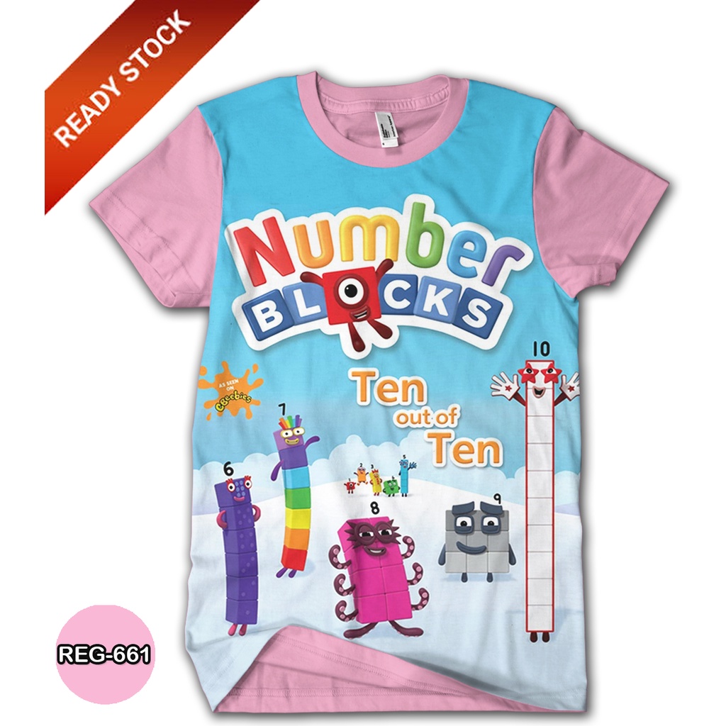 Kaos Numberblocks Baju Number blocks Printing 3D #REG-661