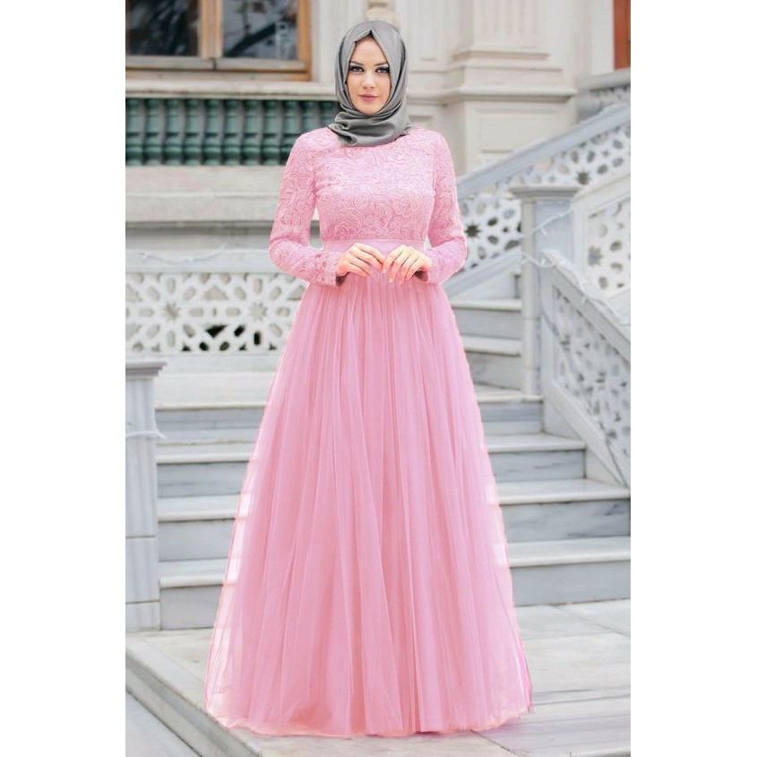 Mokokomo MX Almaer Maxi Long Dress Terusan Fashion Muslim Wanita