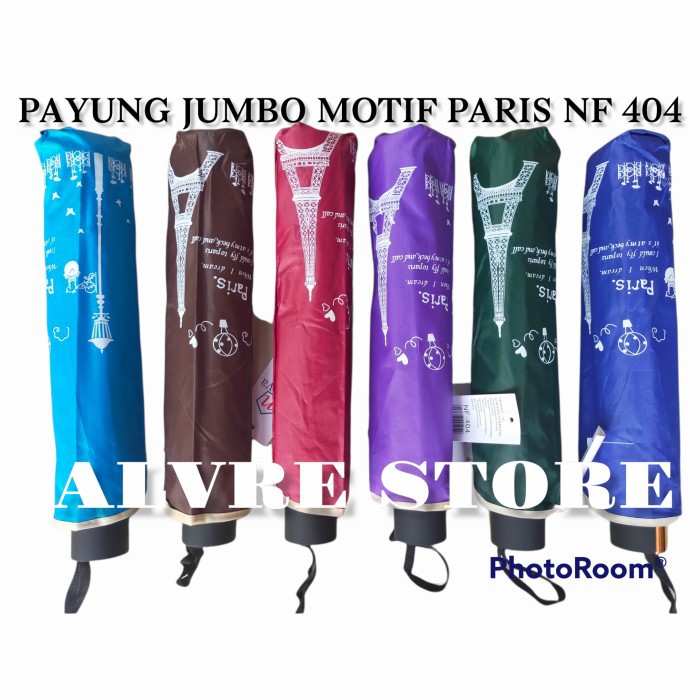 PAYUNG LIPAT 3 JUMBO BESAR 10 R JARI MOTIF PARIS KODE NF-404 DAN NF-405