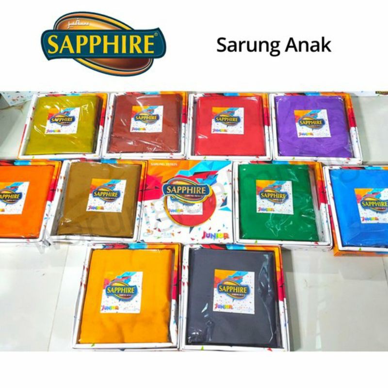 PROMO Sarung Anak Polos Shappire/ Sarung Anak Polos Warna / Sarung Anak putih- hitam -biru-kuning