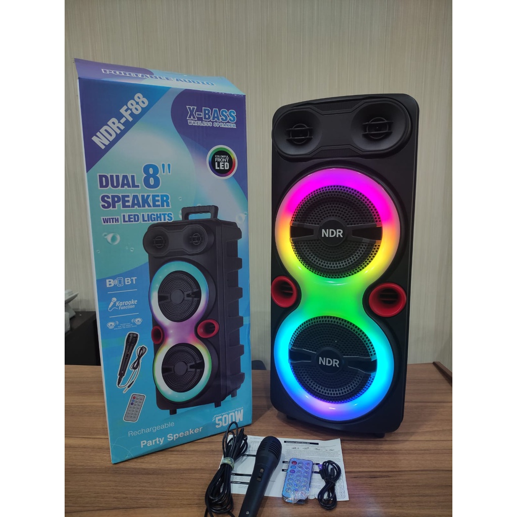 G-POWER SPEAKER NDR-F88 TERMURAH EXTRA BASS BISA KARAOKEAN FREE 1 MIC KABEL ORIGINAL GARANSI RESMI