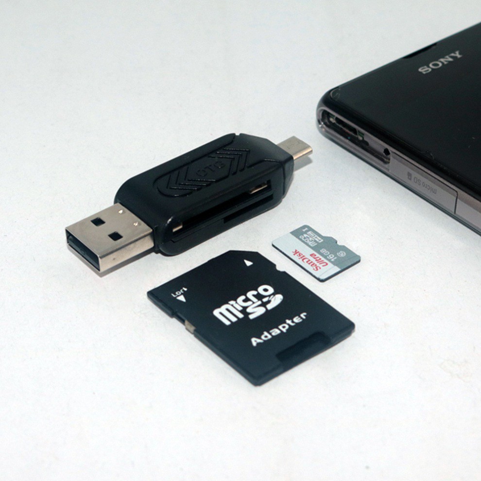 OTG SMART Card Reader 2.0 HUB | Micro USB Flashdisk TF + Micro SD
