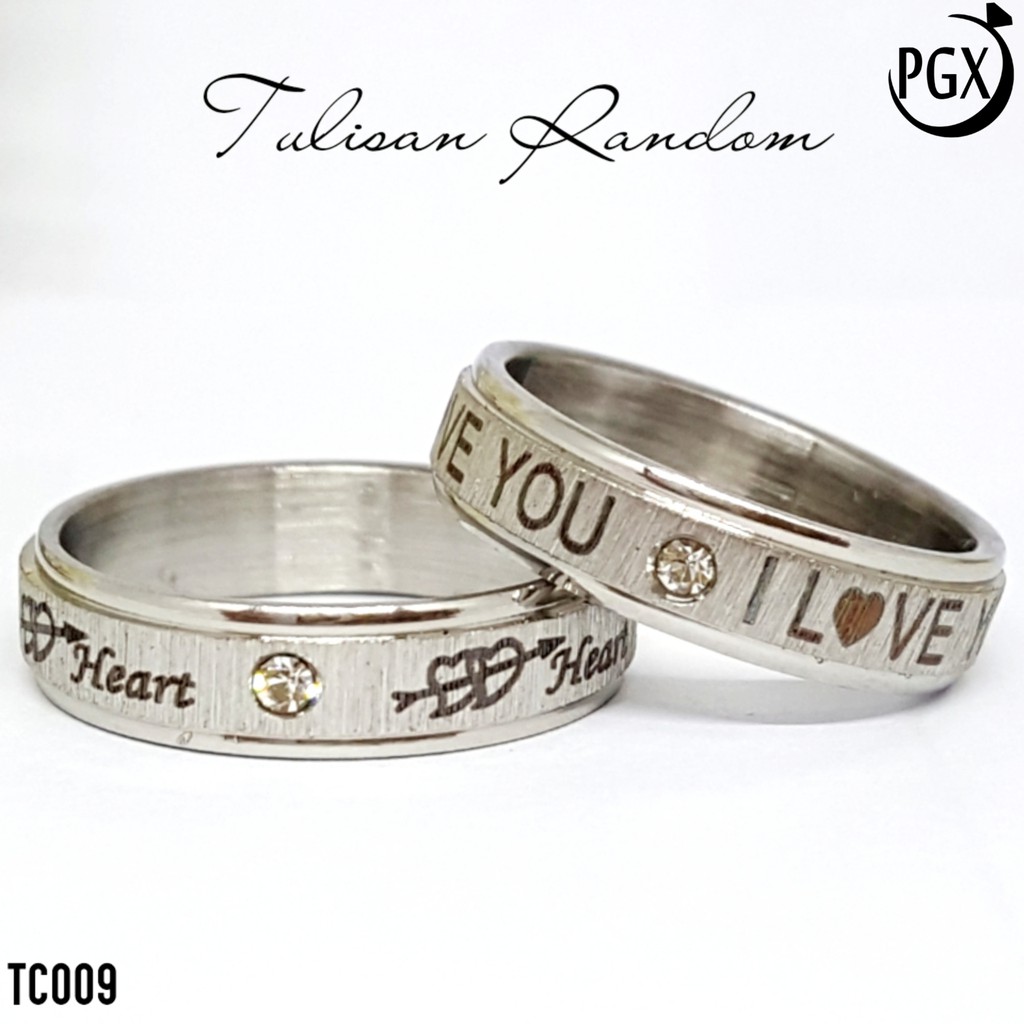 PGX Cincin Titanium Couple Silver Aksesoris Fashion Perhiasan Anti Karat - TC009