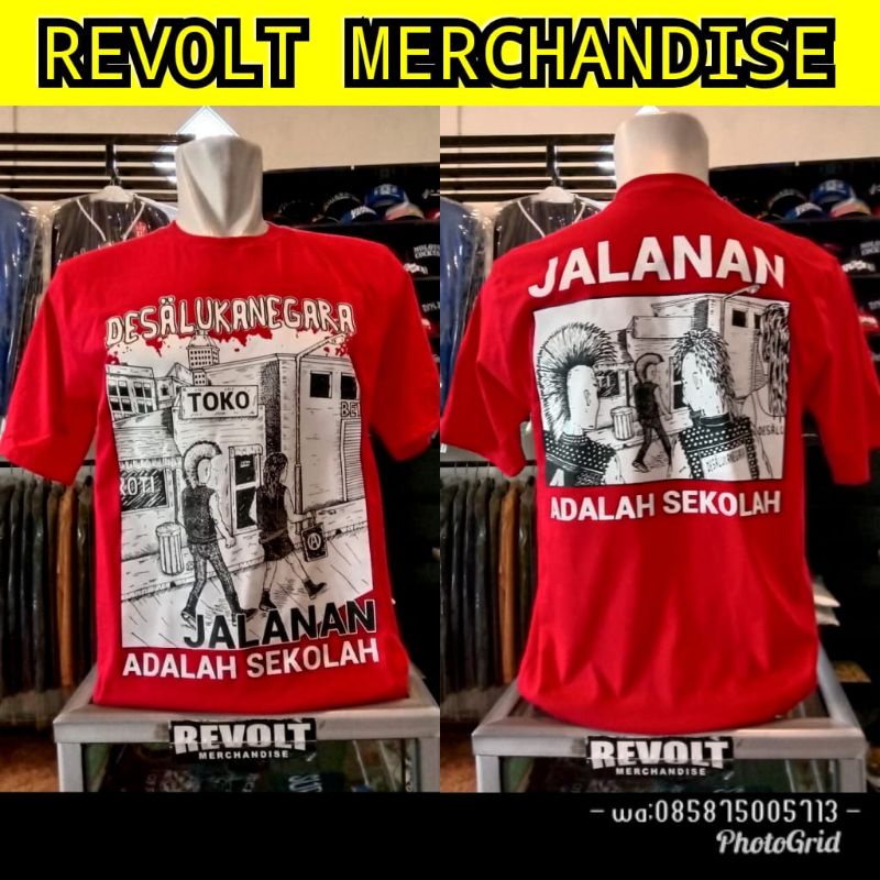 kaos DESA LUKANEGARA, T-shirt DESA LUKANEGARA (jalanan adalah sekolah), kaos band punk