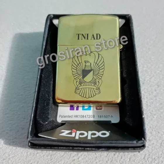 zippo TNI ad gold custom logo ukir grafir nama kado korek Kartika Eka Paksi