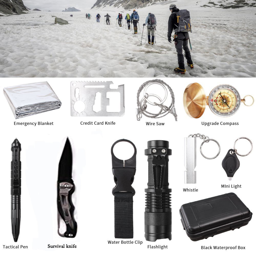 Survival Kit 11 in 1 Multifunctional First Aid SOS Tools