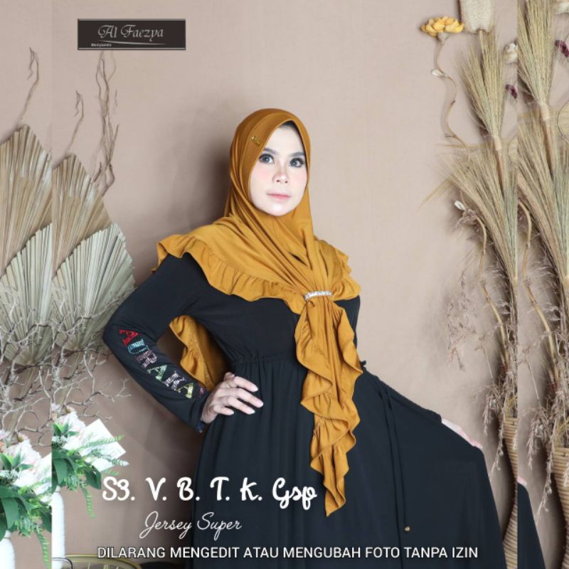 386 JILBAB AL FAEZYA S3 REMPEL BELAH L GESPER BLINK BLINK2 JERSEY SUPER/HIJAB AF ALFAEZYA ORI BY BUN