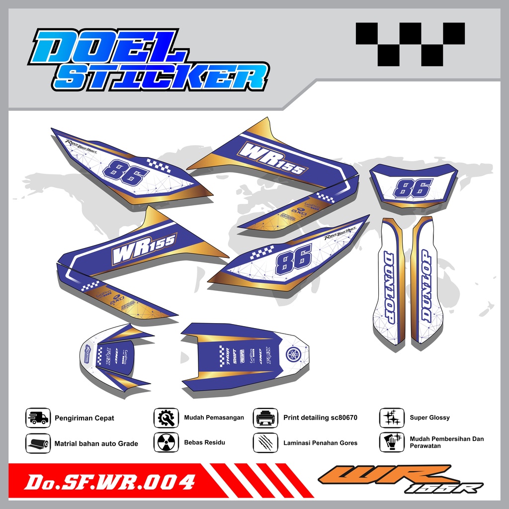 STICKER STRIPING WR 155 - STICKER STRIPING LIST VARIASI HOLOGRAM , CROME WR 155 DOEL 004